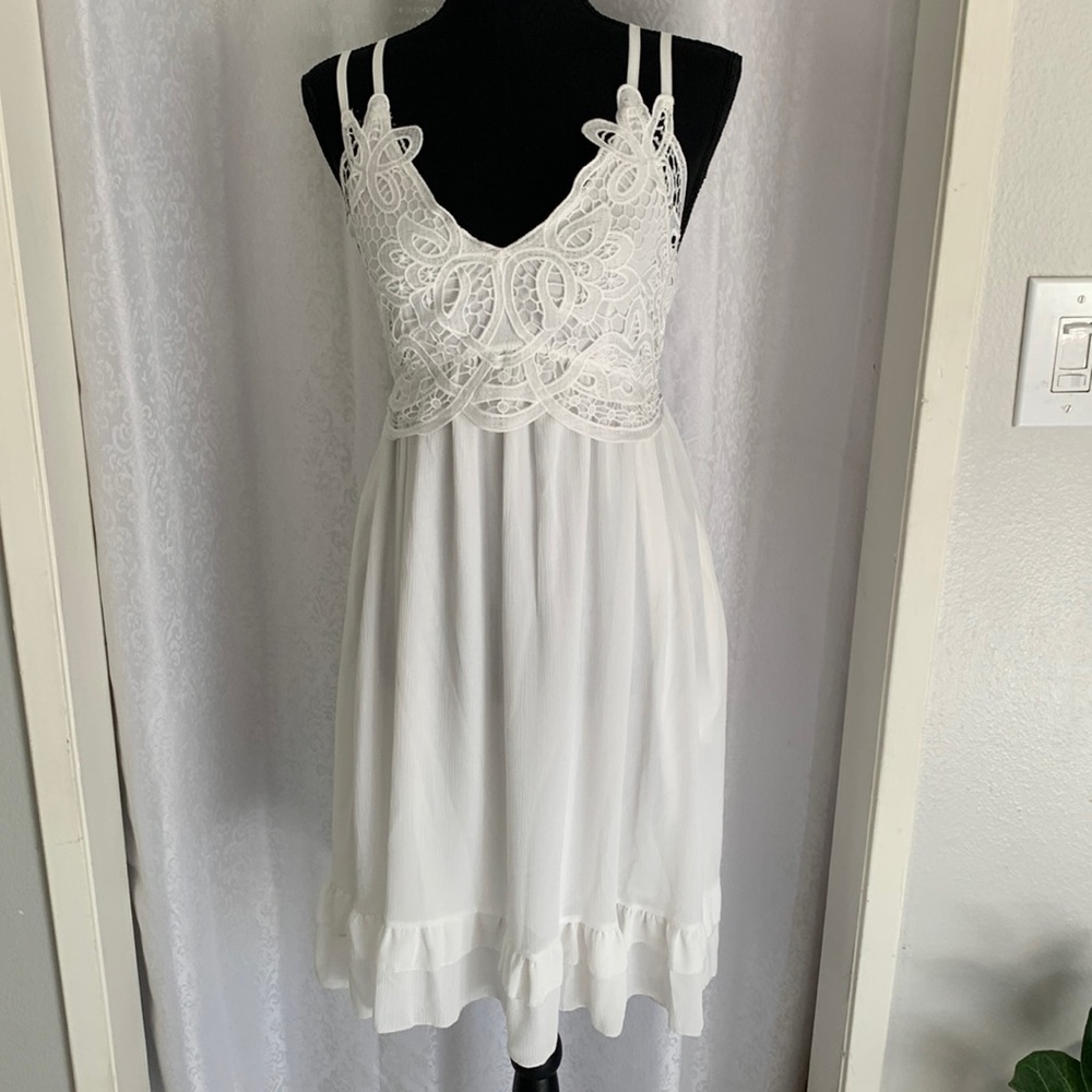 FEAGER White Lace Top Sundress Sz:S